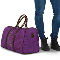 Hawaiian Whales Polynesian Art Motifs Travel Bag Purple Color - Polynesian Pride