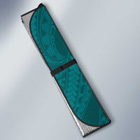 Hawaiian Whales Polynesian Art Motifs Auto Sun Shade Turquoise Color - Polynesian Pride
