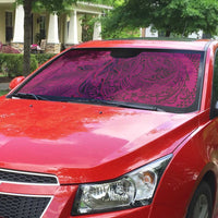 Hawaiian Whales Polynesian Art Motifs Auto Sun Shade Pink Color - Polynesian Pride