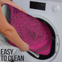 Hawaiian Whales Polynesian Art Motifs Bathroom Set Pink Color - Polynesian Pride