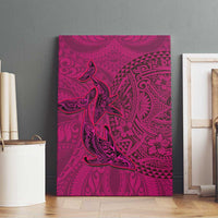 Hawaiian Whales Polynesian Art Motifs Canvas Wall Art Pink Color - Polynesian Pride