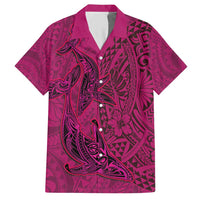 Hawaiian Whales Polynesian Art Motifs Hawaiian Shirt Pink Color - Polynesian Pride