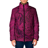 Hawaiian Whales Polynesian Art Motifs Padded Jacket Pink Color - Polynesian Pride