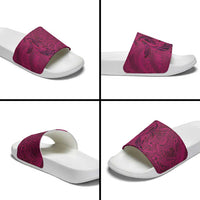 Hawaiian Whales Polynesian Art Motifs Slide Sandals Pink Color - Polynesian Pride