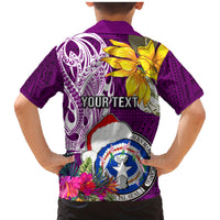 Custom Northern Mariana Islands Christmas Family Matching Mermaid Dress and Hawaiian Shirt Funny Santa Hug Latte Stone Ylang-ylang and Polynesia Pattern Pink LT03 - Polynesian Pride