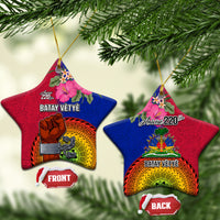 Haiti Battle of Vertieres Ceramic Ornament The Haitian Revolution 220th Anniversary LT03 Star Red - Polynesian Pride