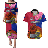 Personalised Haiti Battle of Vertieres Couples Matching Puletasi Dress and Hawaiian Shirt The Haitian Revolution 220th Anniversary Polynesian Style LT03 Red - Polynesian Pride