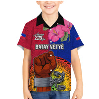 Personalised Haiti Battle of Vertieres Family Matching Mermaid Dress and Hawaiian Shirt The Haitian Revolution 220th Anniversary Polynesian Style LT03 Son's Shirt Red - Polynesian Pride