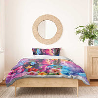 Polynesian Women Bedding Set Tropical Plant - Vibrant Surreal Dreamscape Vibe