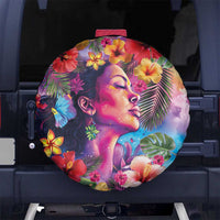 Polynesian Women Spare Tire Cover Tropical Plant - Vibrant Surreal Dreamscape Vibe LT03 No hole Pink-Purple - Polynesian Pride