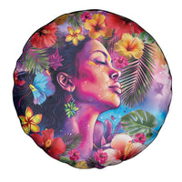 Polynesian Women Spare Tire Cover Tropical Plant - Vibrant Surreal Dreamscape Vibe LT03 - Polynesian Pride