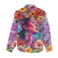 Polynesian Women Women Casual Shirt Tropical Plant - Vibrant Surreal Dreamscape Vibe
