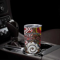 Personalised Aotearoa and Australia Together Tumbler Cup Koru and Kangaroo - Taniko with Aboriginal Motif