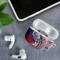 Hawaiian Manta Ray and Hammerhead Shark Tribal Tattoo AirPods Case with Polynesian Tribal Pattern Hawaii Flag Color