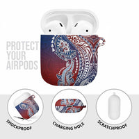 Hawaiian Manta Ray and Hammerhead Shark Tribal Tattoo AirPods Case with Polynesian Tribal Pattern Hawaii Flag Color