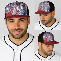 Hawaiian Manta Ray and Hammerhead Shark Tribal Tattoo Baseball Net Cap with Polynesian Tribal Pattern Hawaii Flag Color LT03 - Polynesian Pride