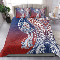 Hawaiian Manta Ray and Hammerhead Shark Tribal Tattoo Bedding Set with Polynesian Tribal Pattern Hawaii Flag Color LT03 - Polynesian Pride
