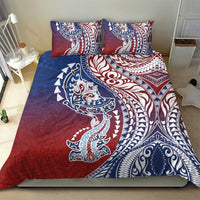 Hawaiian Manta Ray and Hammerhead Shark Tribal Tattoo Bedding Set with Polynesian Tribal Pattern Hawaii Flag Color LT03 - Polynesian Pride
