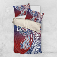 Hawaiian Manta Ray and Hammerhead Shark Tribal Tattoo Bedding Set with Polynesian Tribal Pattern Hawaii Flag Color LT03 US Twin 172cm x 218cm Multicolor - Polynesian Pride