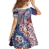 Hawaiian Manta Ray and Hammerhead Shark Tribal Tattoo Family Matching Off Shoulder Maxi Dress and Hawaiian Shirt with Polynesian Tribal Pattern Hawaii Flag Color