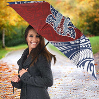 Hawaiian Manta Ray and Hammerhead Shark Tribal Tattoo Umbrella with Polynesian Tribal Pattern Hawaii Flag Color
