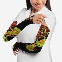 Hawaiian Manta Ray and Hammerhead Shark Tribal Tattoo Arm Sleeves with Polynesian Tribal Pattern Kanaka Maoli Flag Color