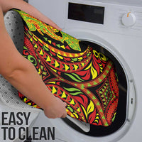 Hawaiian Manta Ray and Hammerhead Shark Tribal Tattoo Bathroom Set with Polynesian Tribal Pattern Kanaka Maoli Flag Color