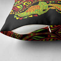 Hawaiian Manta Ray and Hammerhead Shark Tribal Tattoo Pillow Cover with Polynesian Tribal Pattern Kanaka Maoli Flag Color