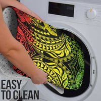 Hawaiian Manta Ray and Hammerhead Shark Tribal Tattoo Bathroom Set with Polynesian Tribal Pattern Reggae Style