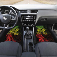 Hawaiian Manta Ray and Hammerhead Shark Tribal Tattoo Car Mats with Polynesian Tribal Pattern Reggae Style LT03 Set 2pcs - Front Multicolor - Polynesian Pride