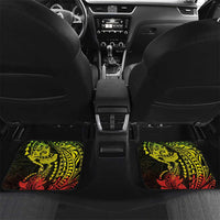 Hawaiian Manta Ray and Hammerhead Shark Tribal Tattoo Car Mats with Polynesian Tribal Pattern Reggae Style LT03 Set 2pcs - Back Multicolor - Polynesian Pride