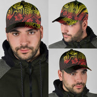 Hawaiian Manta Ray and Hammerhead Shark Tribal Tattoo Classic Cap with Polynesian Tribal Pattern Reggae Style