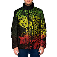 Hawaiian Manta Ray and Hammerhead Shark Tribal Tattoo Padded Jacket with Polynesian Tribal Pattern Reggae Style LT03 Men Multicolor - Polynesian Pride