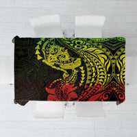 Hawaiian Manta Ray and Hammerhead Shark Tribal Tattoo Tablecloth with Polynesian Tribal Pattern Reggae Style