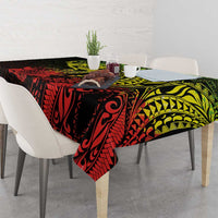 Hawaiian Manta Ray and Hammerhead Shark Tribal Tattoo Tablecloth with Polynesian Tribal Pattern Reggae Style