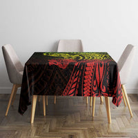 Hawaiian Manta Ray and Hammerhead Shark Tribal Tattoo Tablecloth with Polynesian Tribal Pattern Reggae Style