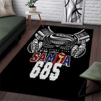 Super Samoa-Six Eight Five to The World Area Rug Traditional Samoan Tattoo Black Color LT03 Black - Polynesian Pride