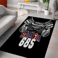 Super Samoa-Six Eight Five to The World Area Rug Traditional Samoan Tattoo Black Color LT03 - Polynesian Pride