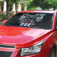 Super Samoa-Six Eight Five to The World Auto Sun Shade Traditional Samoan Tattoo Black Color