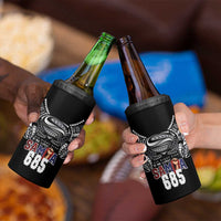 Super Samoa-Six Eight Five to The World 4 in 1 Can Cooler Tumbler Traditional Samoan Tattoo Black Color