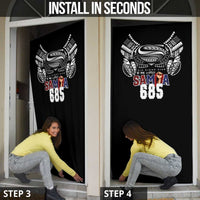 Super Samoa-Six Eight Five to The World Door Cover Traditional Samoan Tattoo Black Color