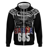 Super Samoa-Six Eight Five to The World Hoodie Traditional Samoan Tattoo Black Color LT03 Zip Hoodie Black - Polynesian Pride