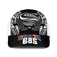 Super Samoa-Six Eight Five to The World Mesh Trucker Cap Traditional Samoan Tattoo Black Color