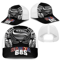 Super Samoa-Six Eight Five to The World Mesh Trucker Cap Traditional Samoan Tattoo Black Color