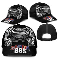 Super Samoa-Six Eight Five to The World Mesh Trucker Cap Traditional Samoan Tattoo Black Color
