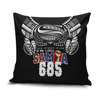 Super Samoa-Six Eight Five to The World Pillow Cover Traditional Samoan Tattoo Black Color