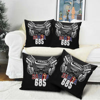Super Samoa-Six Eight Five to The World Pillow Cover Traditional Samoan Tattoo Black Color