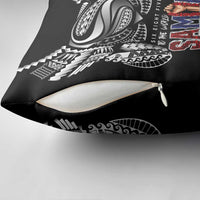 Super Samoa-Six Eight Five to The World Pillow Cover Traditional Samoan Tattoo Black Color
