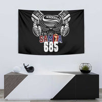 Super Samoa-Six Eight Five to The World Tapestry Traditional Samoan Tattoo Black Color