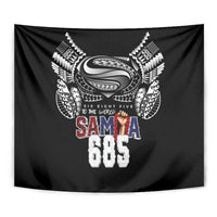 Super Samoa-Six Eight Five to The World Tapestry Traditional Samoan Tattoo Black Color